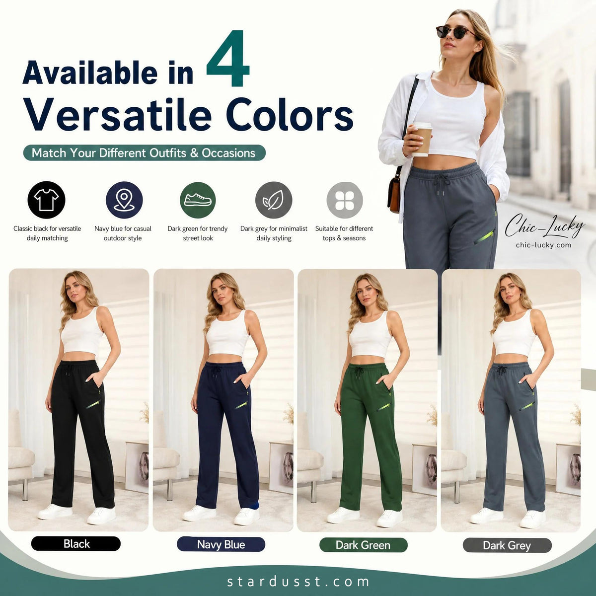 🔥LAST DAY SALE 50% OFF!!🔥Women’s Straight-Leg Cargo Trousers – Elastic Waist, 6-Pocket Casual Pants for Work, Travel & Everyday Wear 👖✨ 4