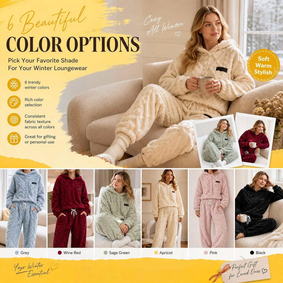 🍂 Embossed Geometric Plush Set – Timeless Comfort & Effortless Style For Every Occasion