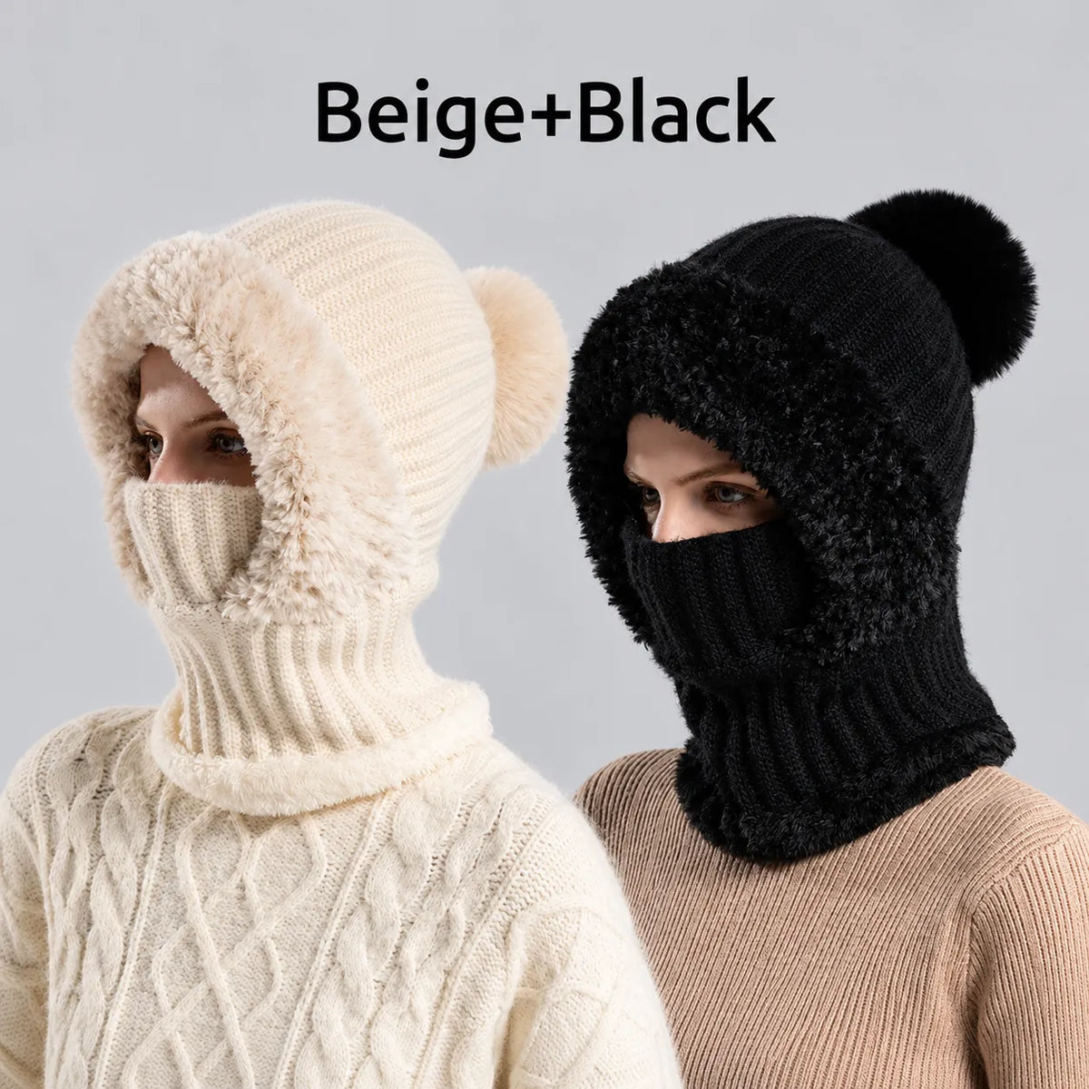 ⏰Black Friday Mega Deal – 50% OFF💖Women's Winter One-Piece Knitted Beanie Scarf Mask