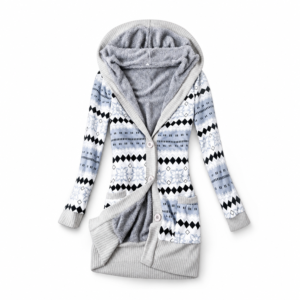 💖Black Friday Mega Deal – 50% off!💖 🌼Women's Mid-Length Hooded Knit with Cotton Lining