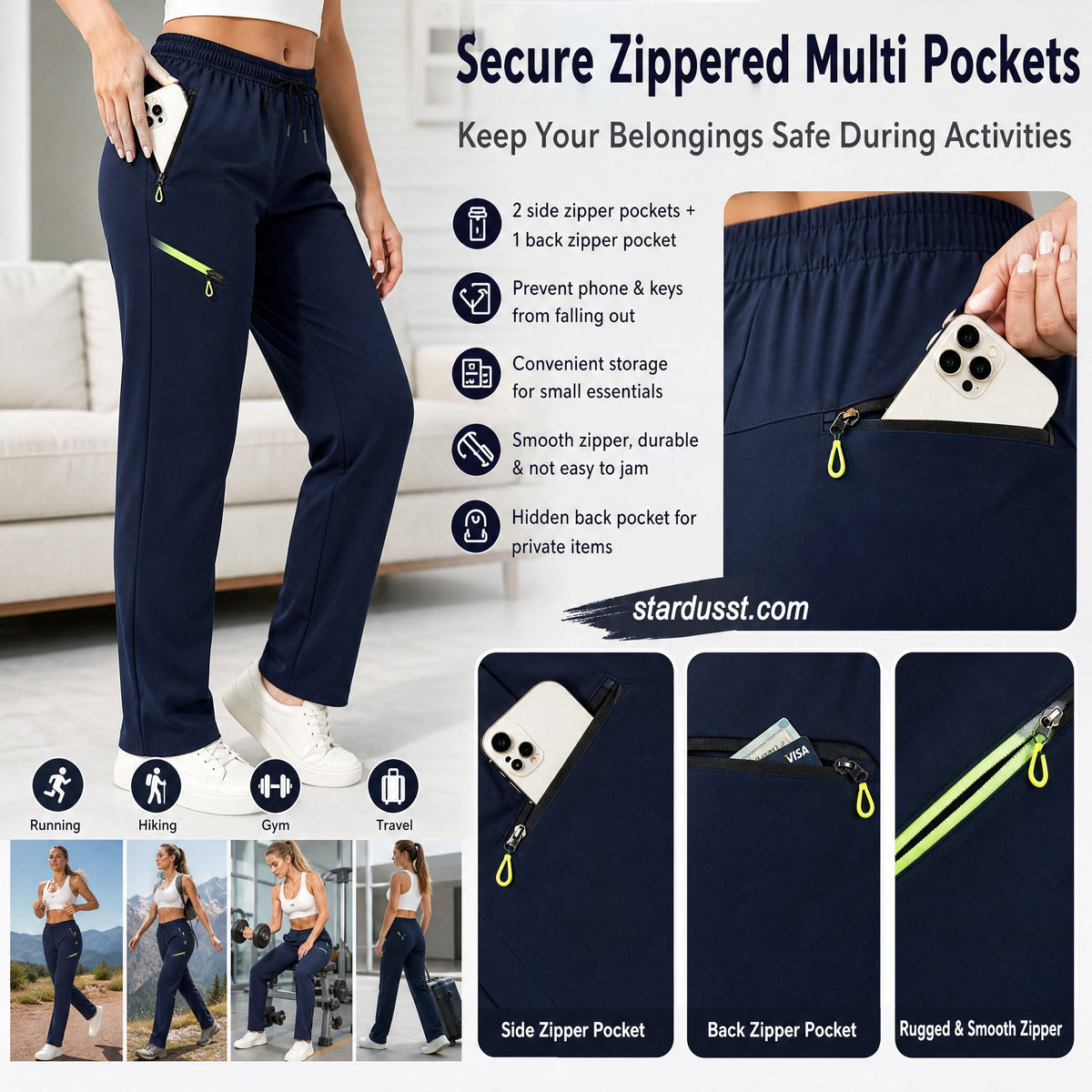 🔥LAST DAY SALE 50% OFF!!🔥Women’s Straight-Leg Cargo Trousers – Elastic Waist, 6-Pocket Casual Pants for Work, Travel & Everyday Wear 👖✨ 4