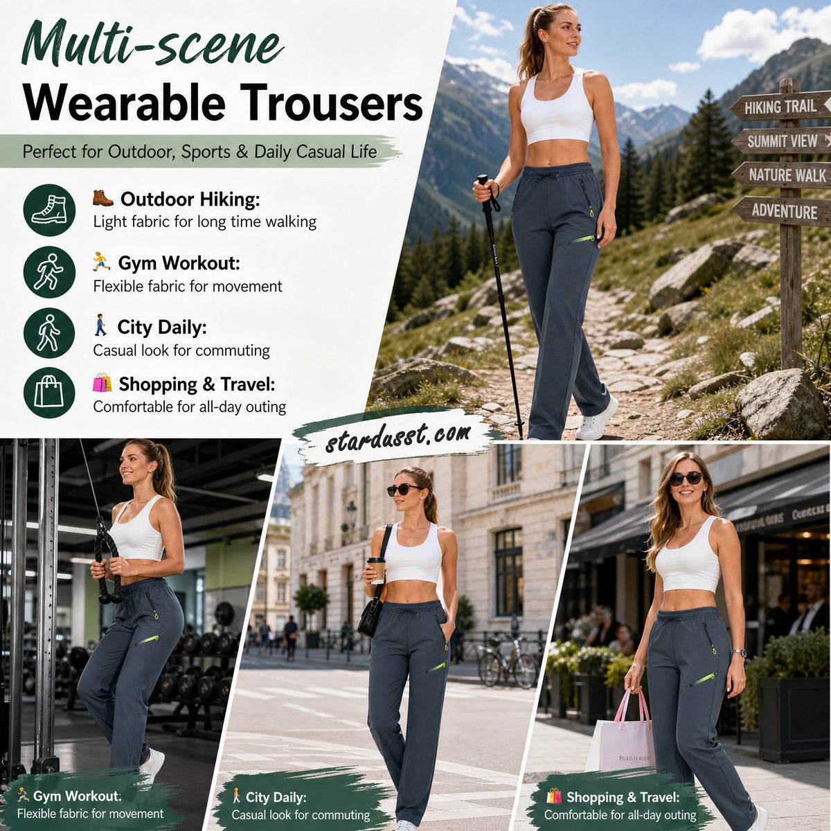 🔥LAST DAY SALE 50% OFF!!🔥Women’s Straight-Leg Cargo Trousers – Elastic Waist, 6-Pocket Casual Pants for Work, Travel & Everyday Wear 👖✨ 4