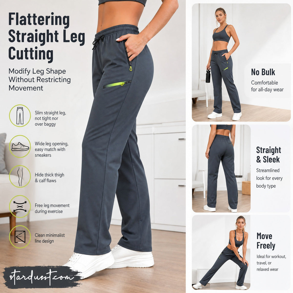 🔥LAST DAY SALE 50% OFF!!🔥Women’s Straight-Leg Cargo Trousers – Elastic Waist, 6-Pocket Casual Pants for Work, Travel & Everyday Wear 👖✨ 4
