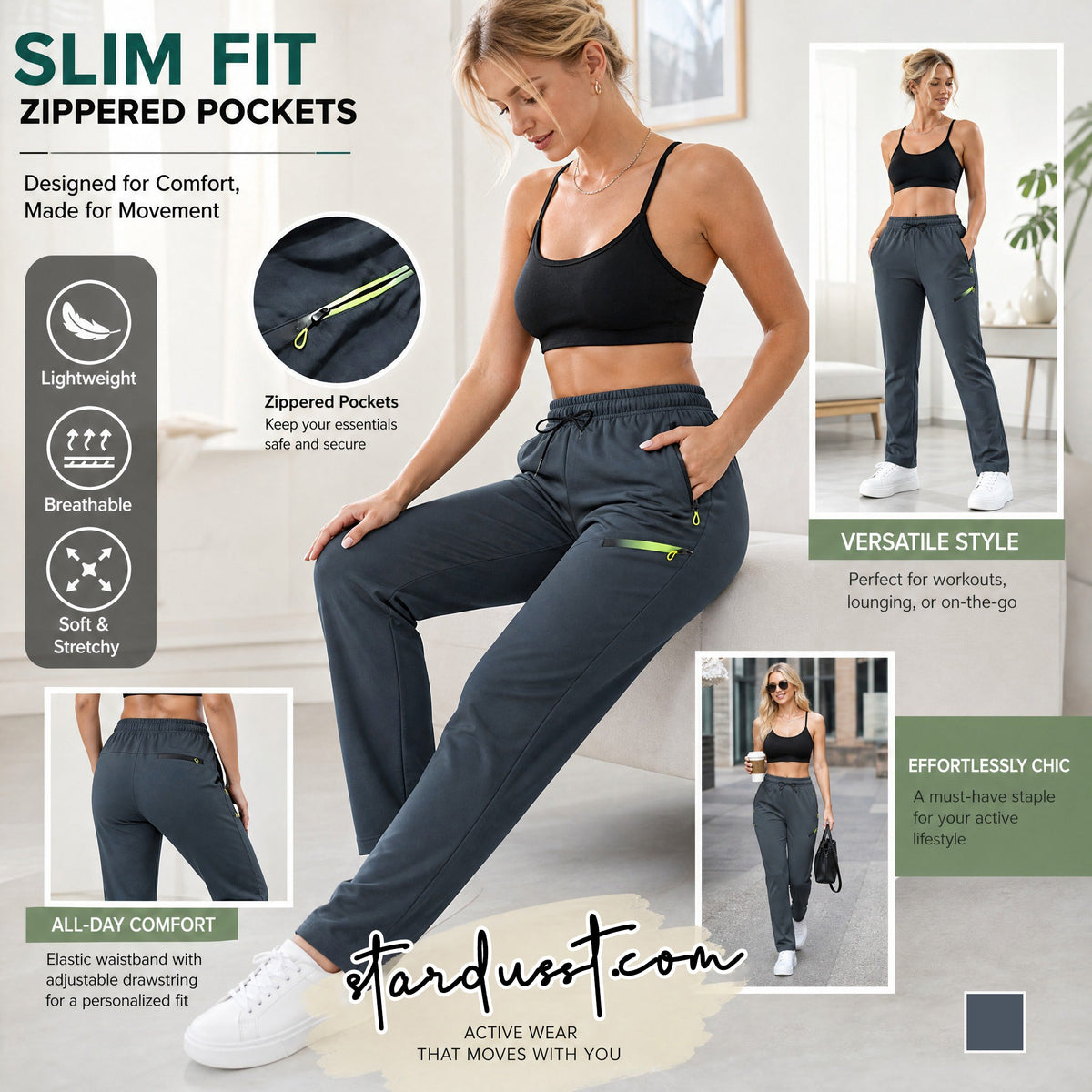 🔥LAST DAY SALE 50% OFF!!🔥Women’s Straight-Leg Cargo Trousers – Elastic Waist, 6-Pocket Casual Pants for Work, Travel & Everyday Wear 👖✨ 4