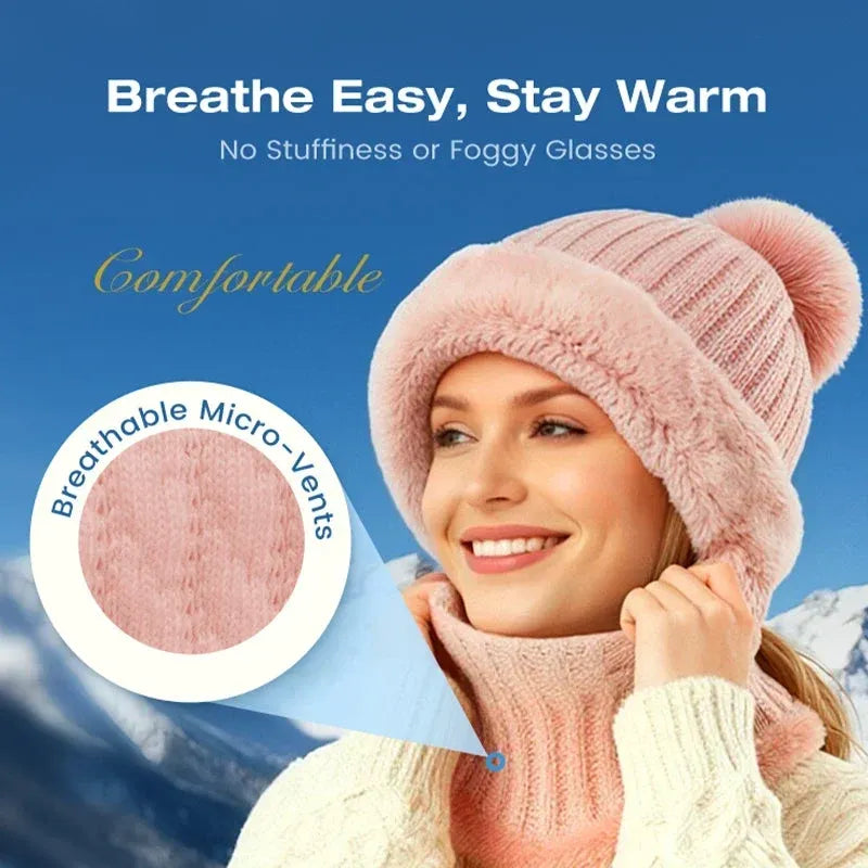 ⏰Black Friday Mega Deal – 50% OFF💖Women's Winter One-Piece Knitted Beanie Scarf Mask