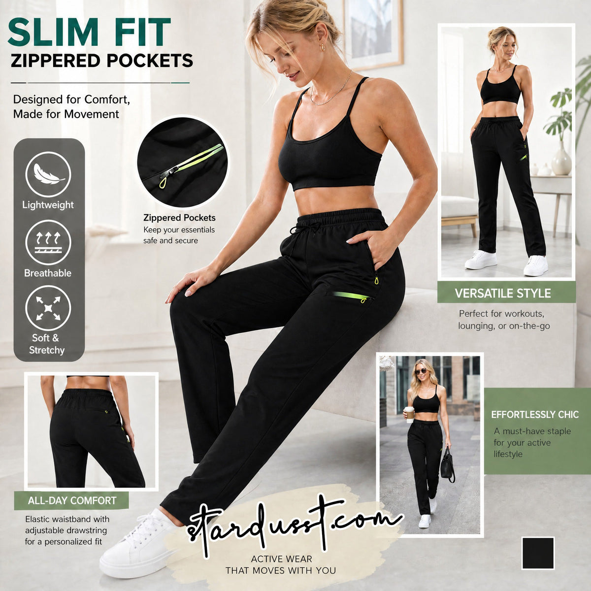 🔥LAST DAY SALE 50% OFF!!🔥Women’s Straight-Leg Cargo Trousers – Elastic Waist, 6-Pocket Casual Pants for Work, Travel & Everyday Wear 👖✨ 4