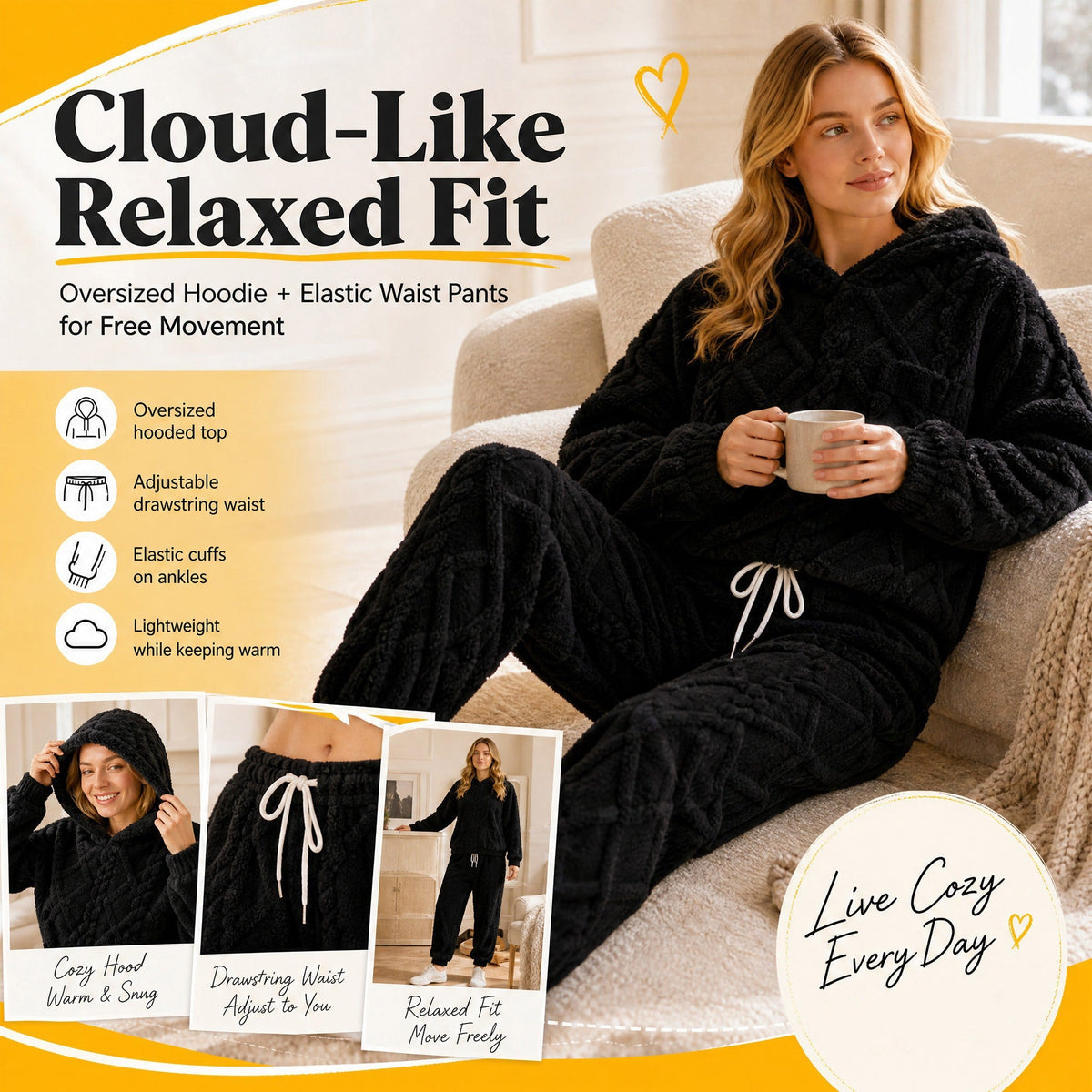 🍂 Embossed Geometric Plush Set – Timeless Comfort & Effortless Style For Every Occasion
