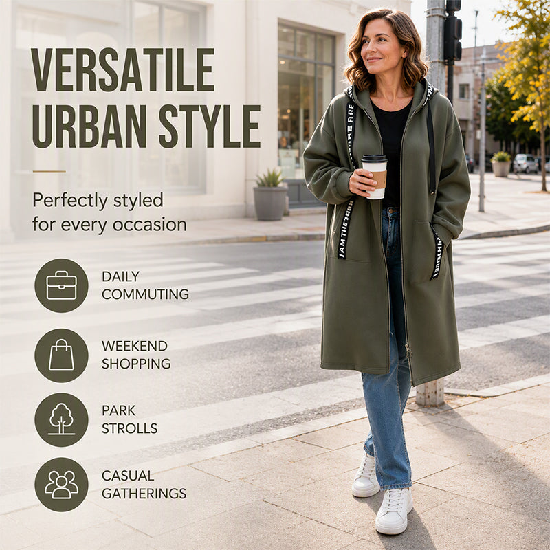 🖤Black Friday Sale🖤🧥Women's Hooded Long Sweatshirt – Cozy, Warm & Perfect for Fall & Winter