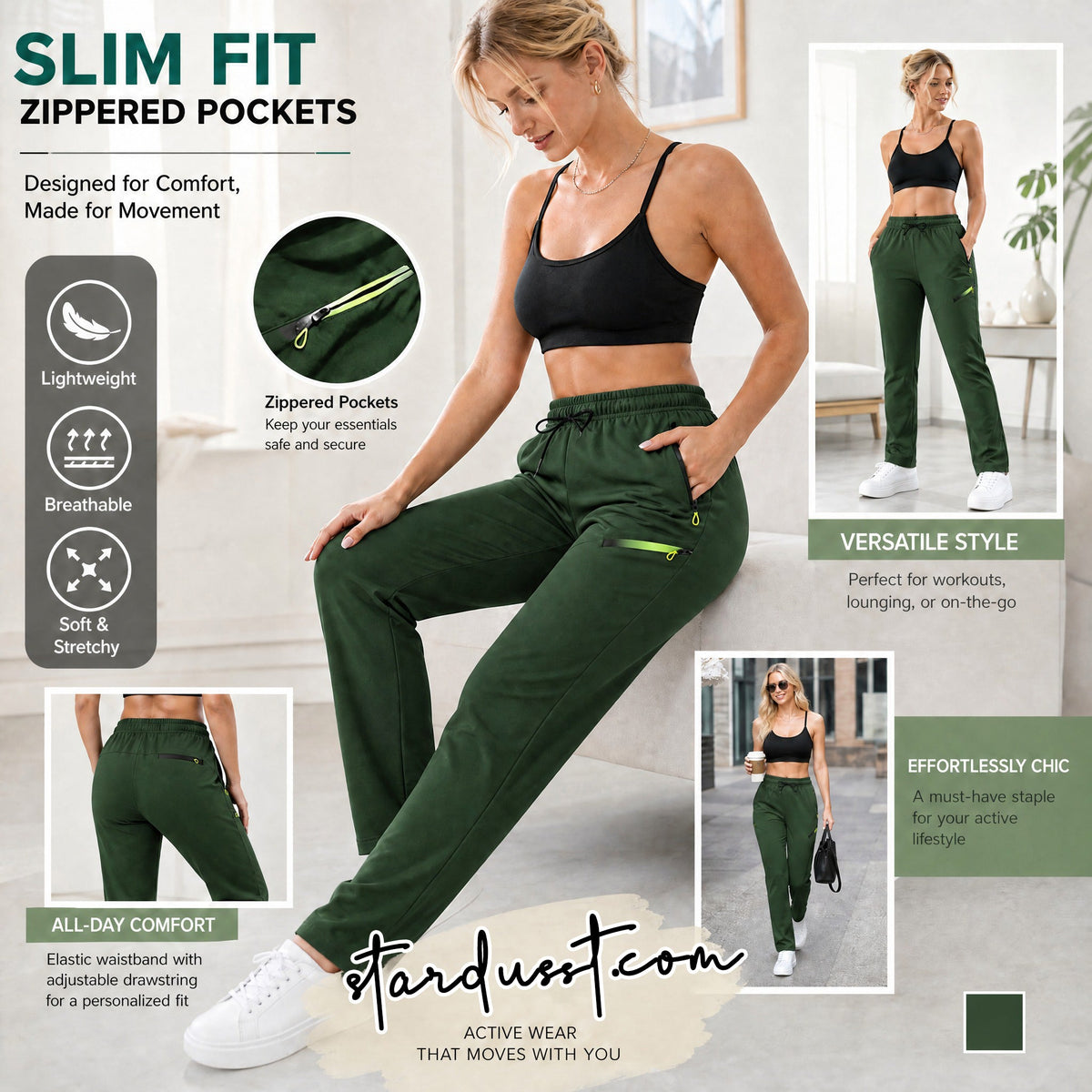 🔥LAST DAY SALE 50% OFF!!🔥Women’s Straight-Leg Cargo Trousers – Elastic Waist, 6-Pocket Casual Pants for Work, Travel & Everyday Wear 👖✨ 4