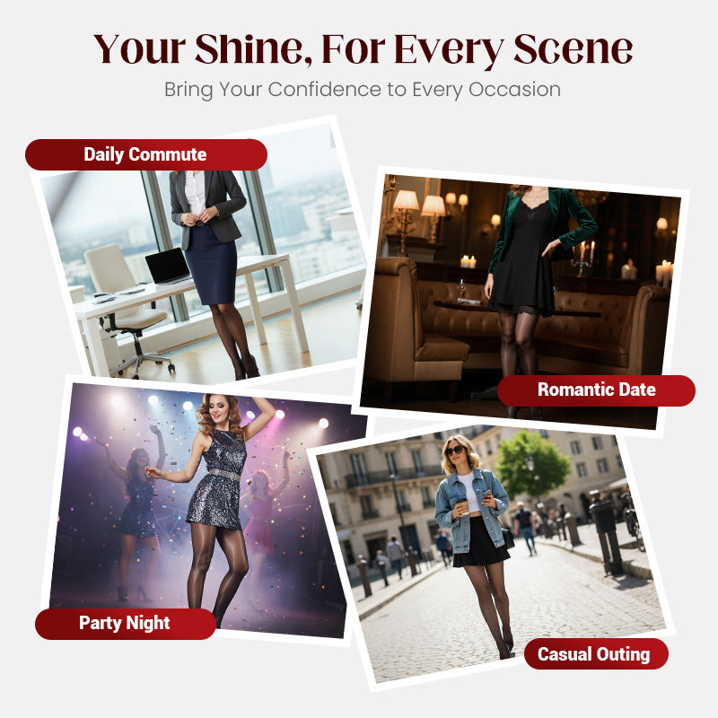 ✨ Buy 1 Get 1 FREE!❤️Transparent High-Waisted Shiny Sheer Tights for Women - Sheer & Comfortable