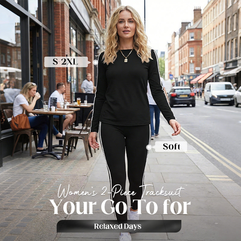 💖Black Friday Mega Deal – 50% off!💖 👕 Women's 2-Piece Long Sleeve Tracksuit Set – Minimalist Design, Easy to Style ✨