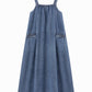 👗 Relaxed Denim, Freedom to Move | Women's Oversized Suspender Maxi Dress