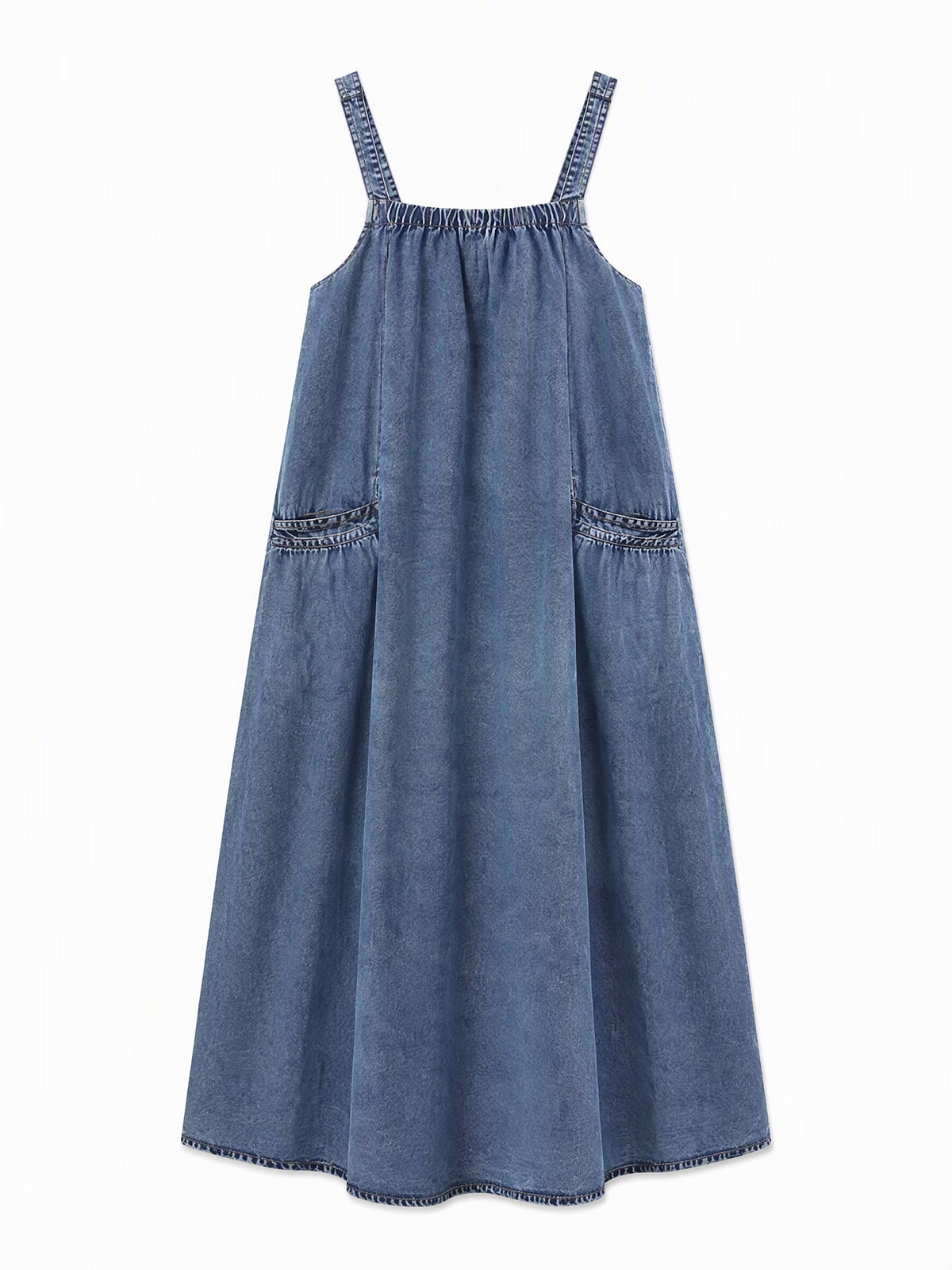 👗 Relaxed Denim, Freedom to Move | Women's Oversized Suspender Maxi Dress