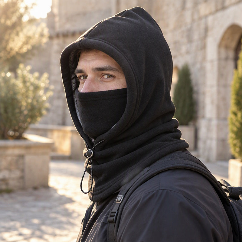🔥 ❄️ Warm Balaclava with Adjustable Drawstring – Face and Neck Protection