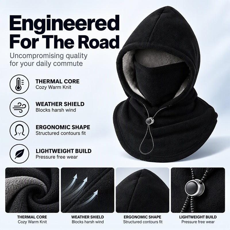 🔥 ❄️ Warm Balaclava with Adjustable Drawstring – Face and Neck Protection