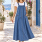 👗 Relaxed Denim, Freedom to Move | Women's Oversized Suspender Maxi Dress