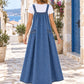 👗 Relaxed Denim, Freedom to Move | Women's Oversized Suspender Maxi Dress