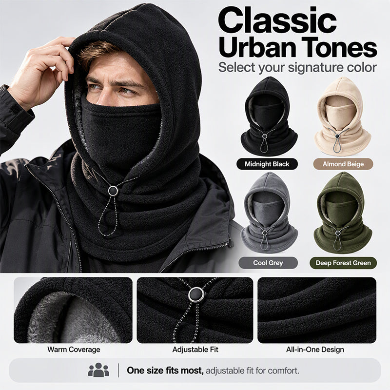 🔥 ❄️ Warm Balaclava with Adjustable Drawstring – Face and Neck Protection