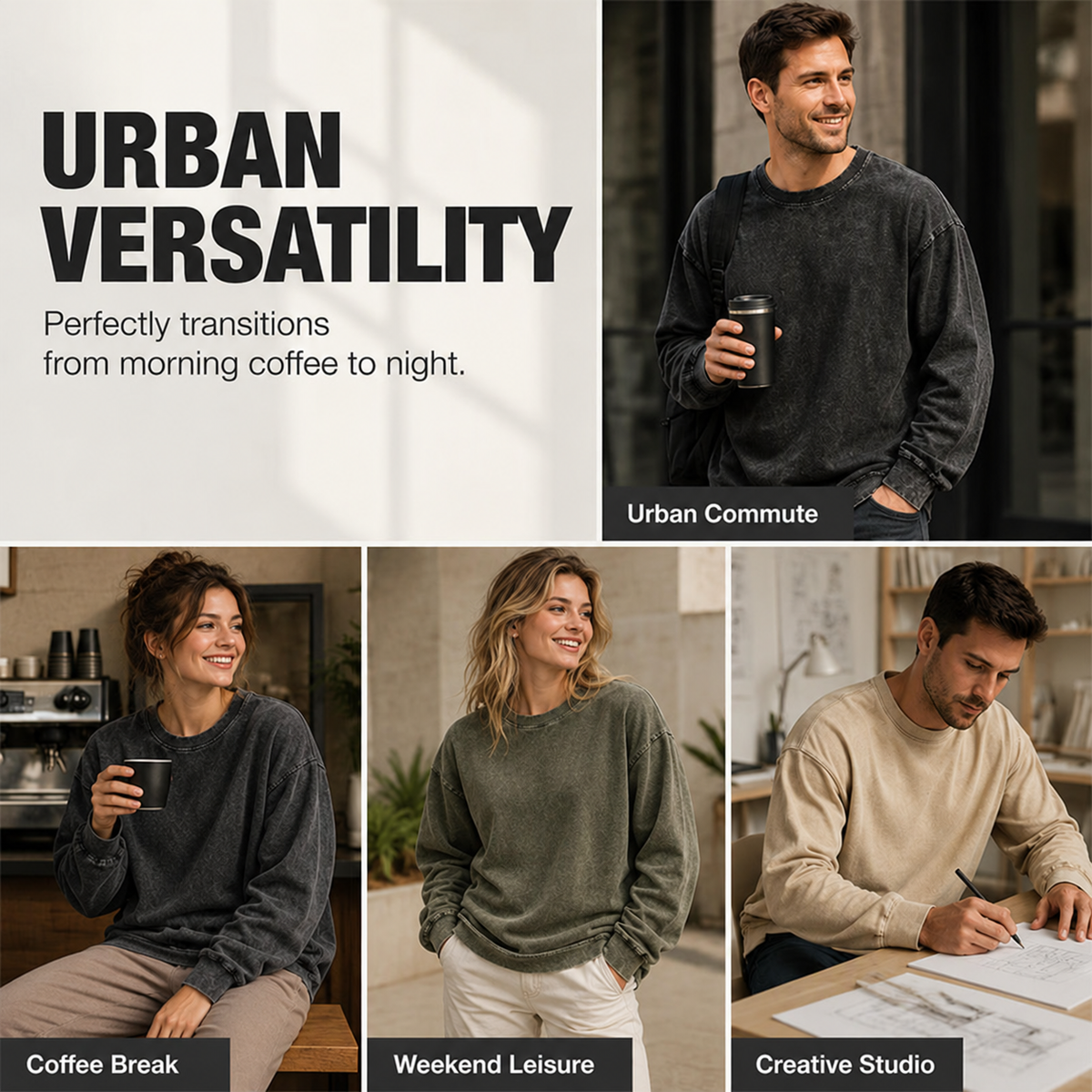 🖤Black Friday Sale🖤🔥 Vintage-Washed Oversized Long-Sleeve T-Shirt with Dropped Shoulders & Durable Ribbed Cuffs 🧥