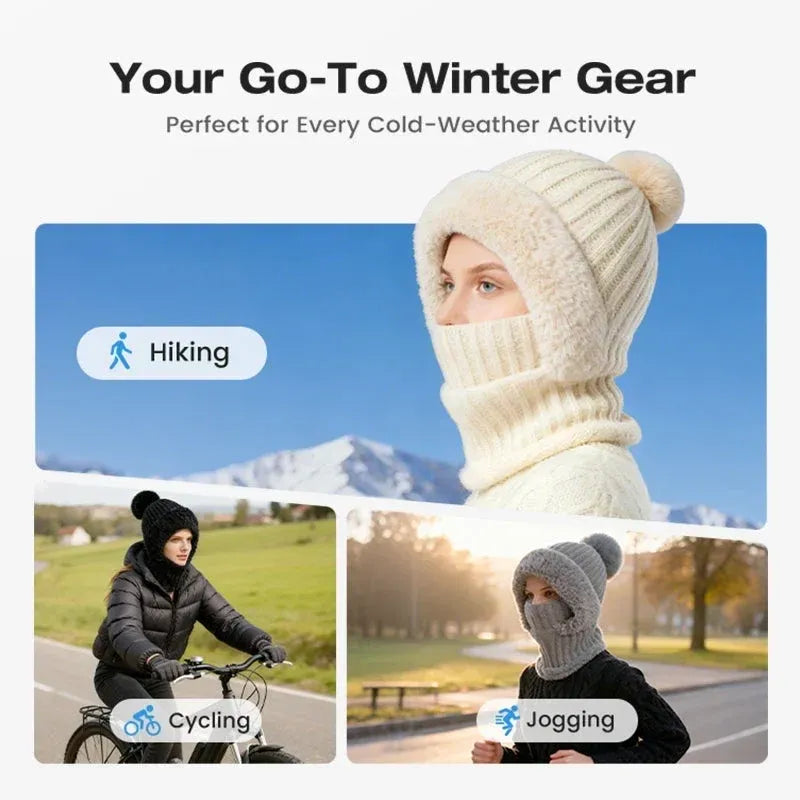 ⏰Black Friday Mega Deal – 50% OFF💖Women's Winter One-Piece Knitted Beanie Scarf Mask