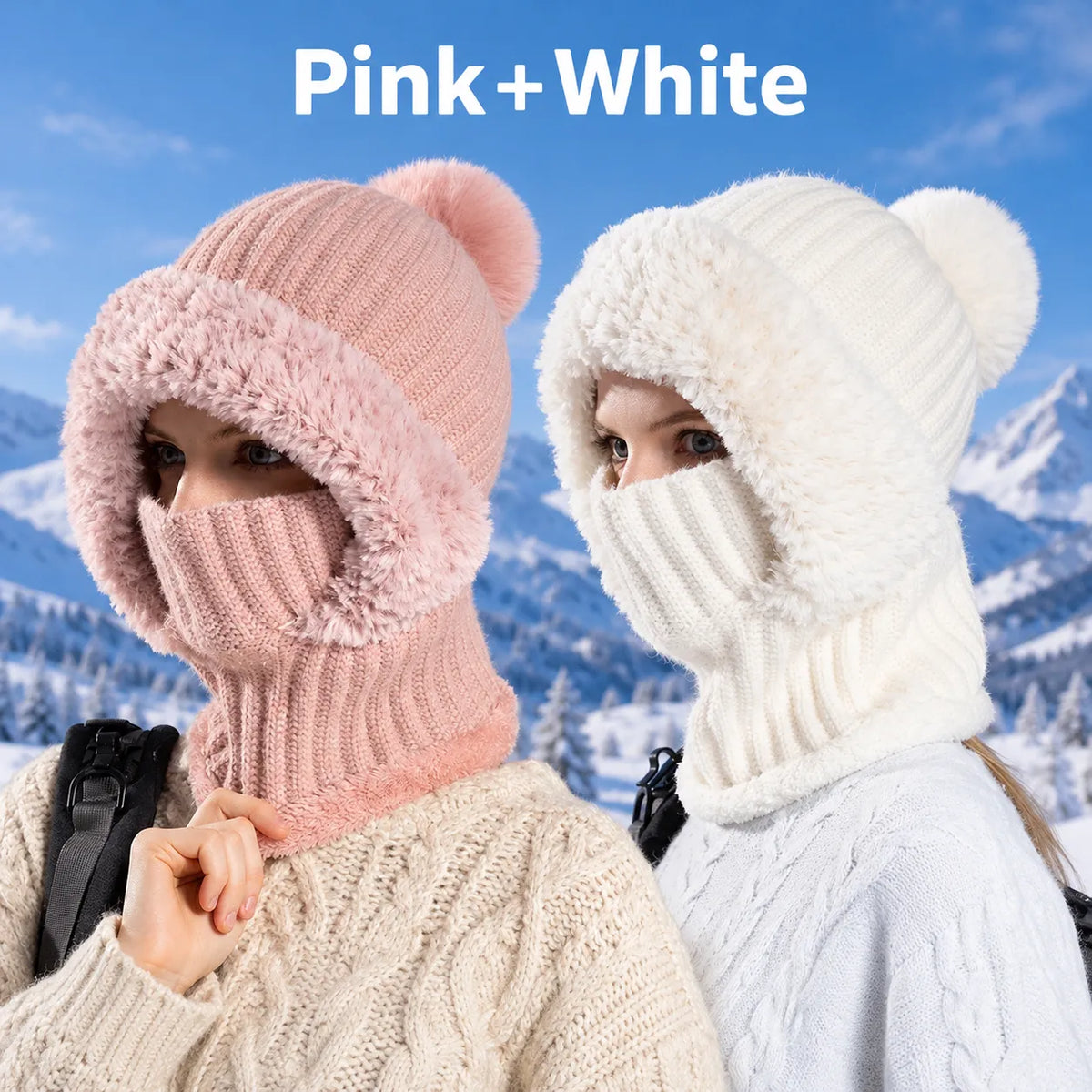 ⏰Black Friday Mega Deal – 50% OFF💖Women's Winter One-Piece Knitted Beanie Scarf Mask