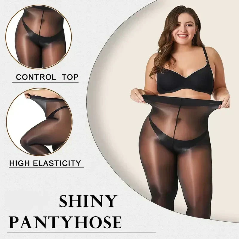 ✨ Buy 1 Get 1 FREE!❤️Transparent High-Waisted Shiny Sheer Tights for Women - Sheer & Comfortable
