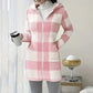 💖 Classic Plaid, Cozy Long-Line Coverage 🍂Women's Zip-Up Hooded Jacket