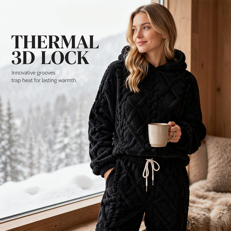 🍂 Embossed Geometric Plush Set – Timeless Comfort & Effortless Style For Every Occasion