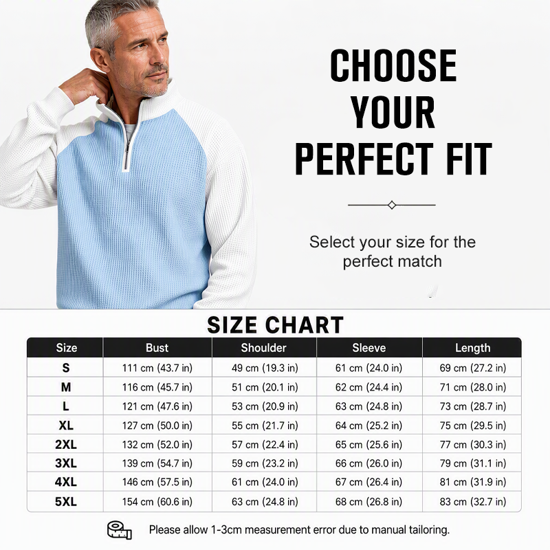 🖤Black Friday Sale:50% OFF🖤 🔥Limited time offer✨Men's Waffle Knit Quarter Zip T-Shirt