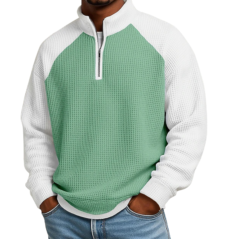 🖤Black Friday Sale:50% OFF🖤 🔥Limited time offer✨Men's Waffle Knit Quarter Zip T-Shirt