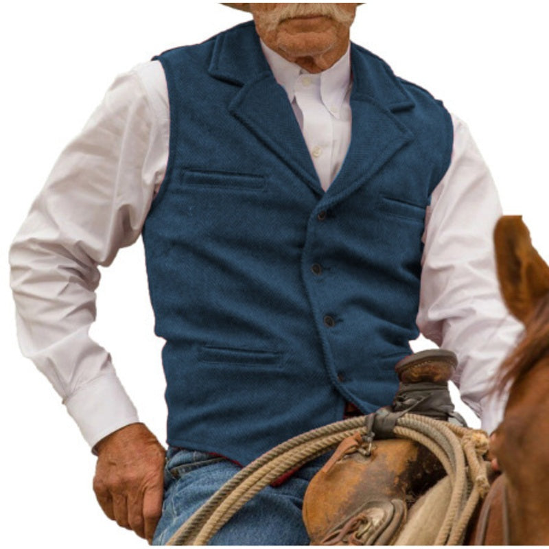 ⏳LAST DAY SALE ONLY￡19.99!🔥✨Men's Vintage Lapel Herringbone Tweed Vest👔🐴