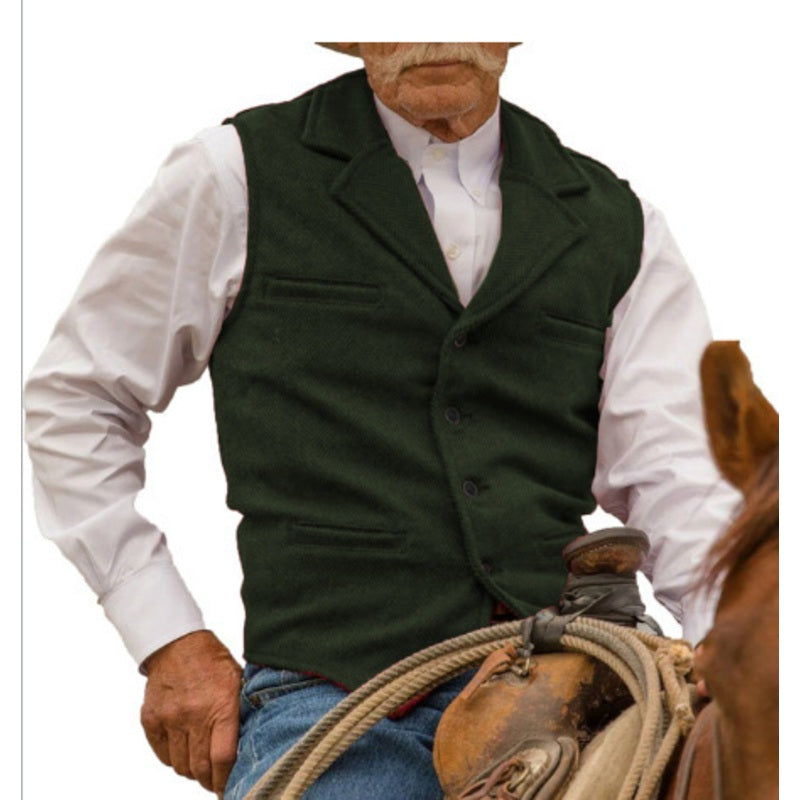 ⏳LAST DAY SALE ONLY￡19.99!🔥✨Men's Vintage Lapel Herringbone Tweed Vest👔🐴