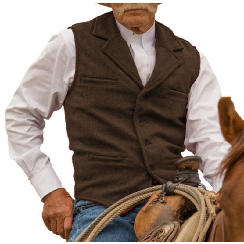 ⏳LAST DAY SALE ONLY￡19.99!🔥✨Men's Vintage Lapel Herringbone Tweed Vest👔🐴