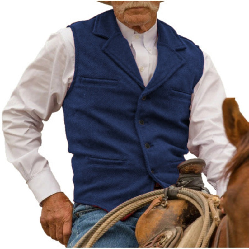 ⏳LAST DAY SALE ONLY￡19.99!🔥✨Men's Vintage Lapel Herringbone Tweed Vest👔🐴