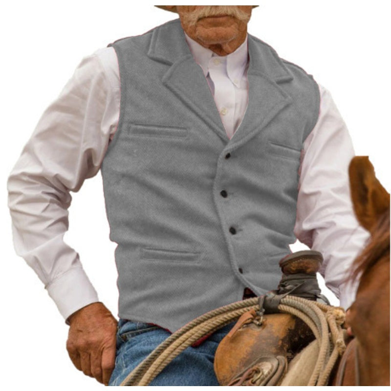 ⏳LAST DAY SALE ONLY￡19.99!🔥✨Men's Vintage Lapel Herringbone Tweed Vest👔🐴