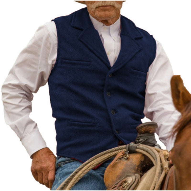 ⏳LAST DAY SALE ONLY￡19.99!🔥✨Men's Vintage Lapel Herringbone Tweed Vest👔🐴