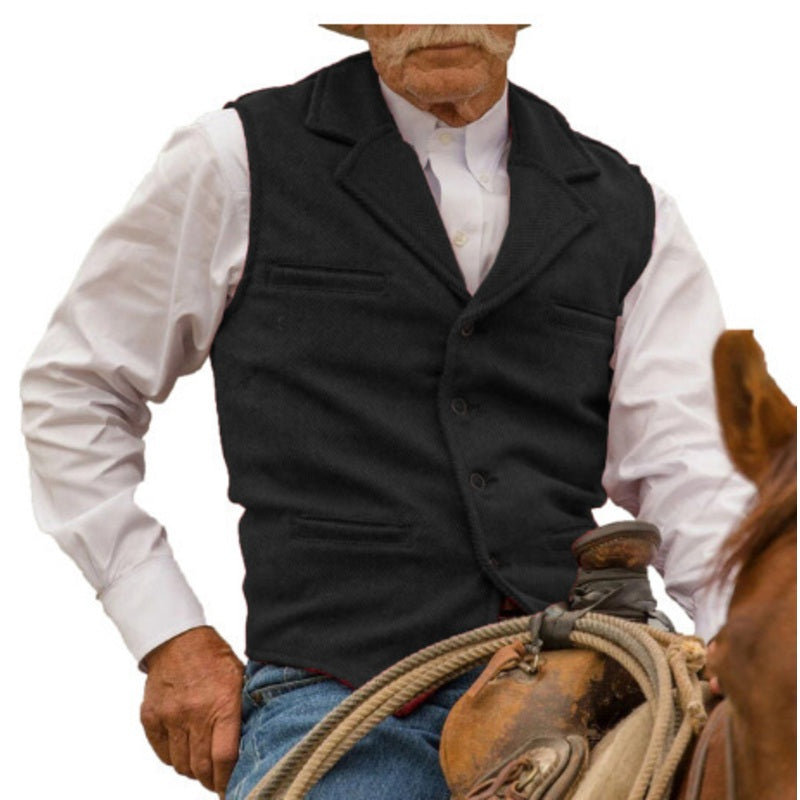 ⏳LAST DAY SALE ONLY￡19.99!🔥✨Men's Vintage Lapel Herringbone Tweed Vest👔🐴