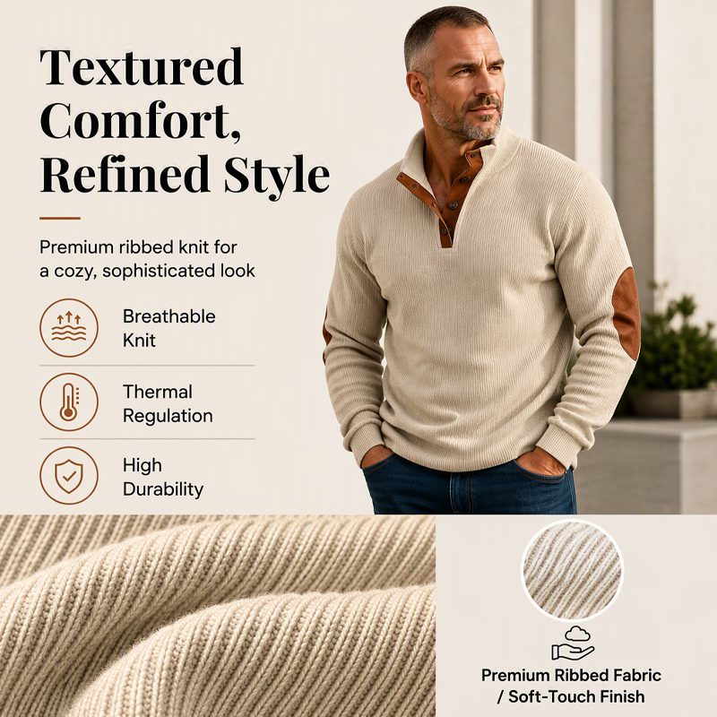 🏆Limited Time 50% Off! Men's Corduroy Stand Collar Sweatshirt