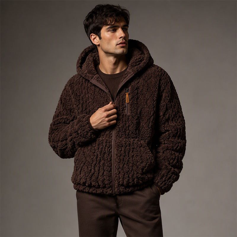 🧥 Corduroy Comfort, Cozy Coverage | Men's Hooded Fleece Zip Jacket ⚡