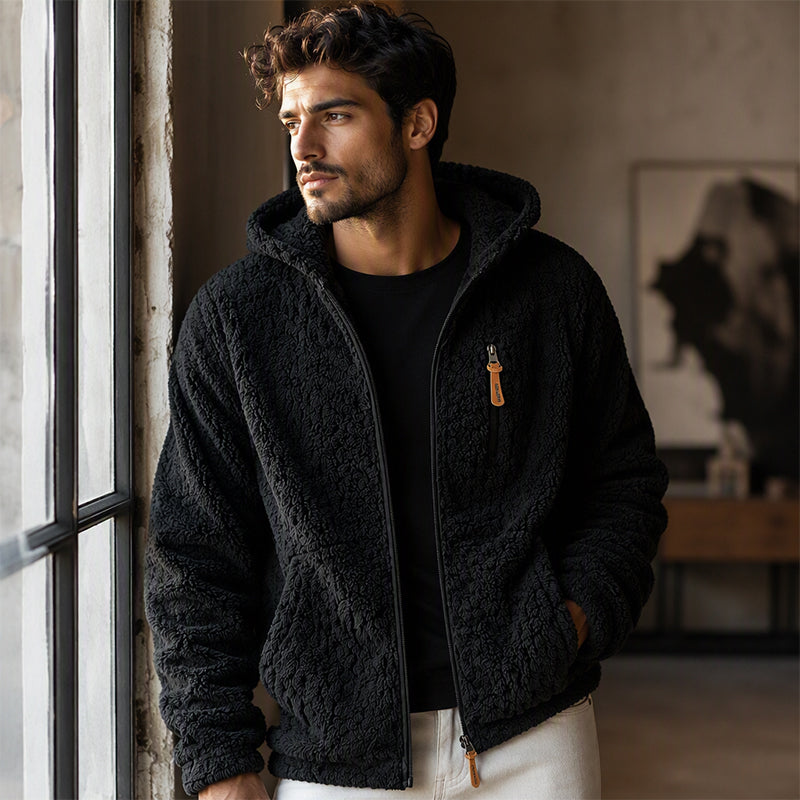 🧥 Corduroy Comfort, Cozy Coverage | Men's Hooded Fleece Zip Jacket ⚡