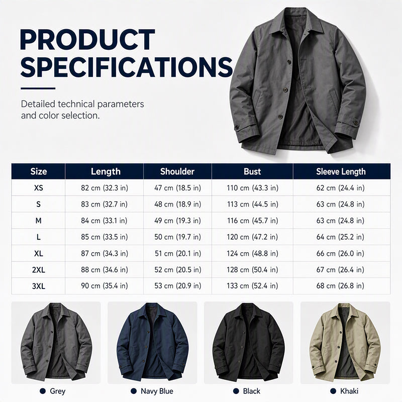 🌧️ Waterproof Coverage, Sharp Urban Style | Men's Mid-Length Trench Coat