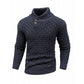 🖤Black Friday Sale🖤🧶 Men's Soft Anti-Pilling Textured Knit Sweater with Buttoned Stand Collar ✨
