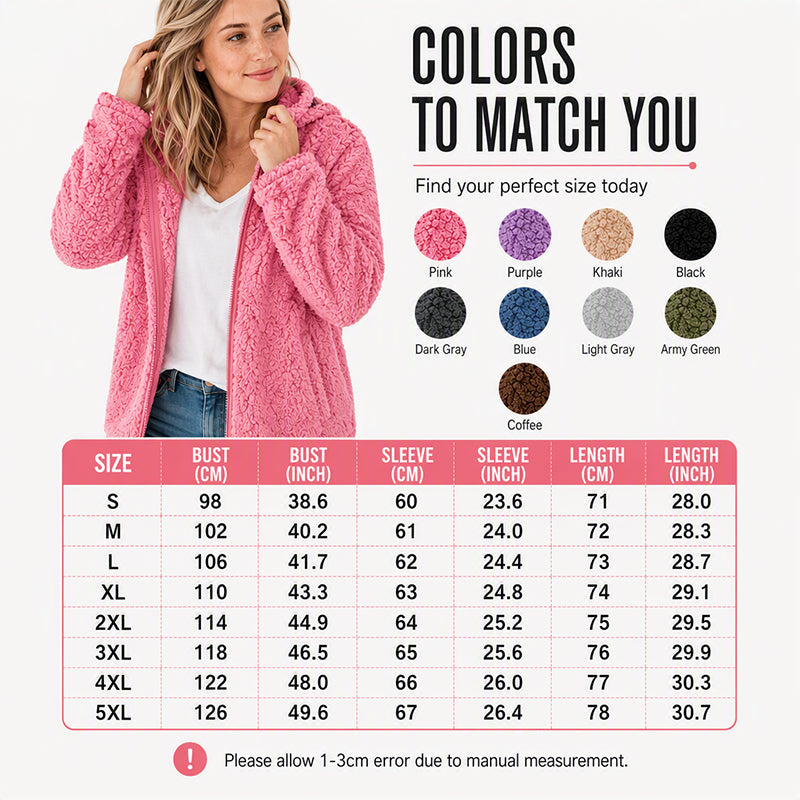 ⏳LAST DAY SALE ONLY ￡16.99!!🔥 Women’s Cosy Hooded Zip Fleece Jacket – Soft, Warm & Perfect for Everyday Life🧥