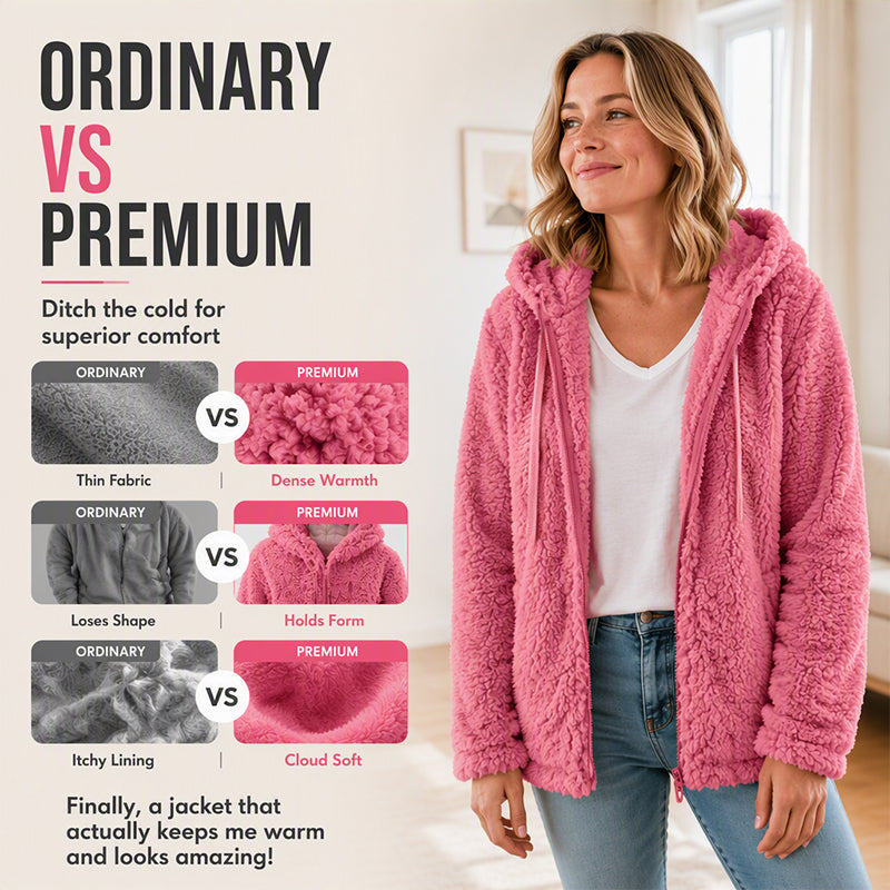 ⏳LAST DAY SALE ONLY ￡16.99!!🔥 Women’s Cosy Hooded Zip Fleece Jacket – Soft, Warm & Perfect for Everyday Life🧥