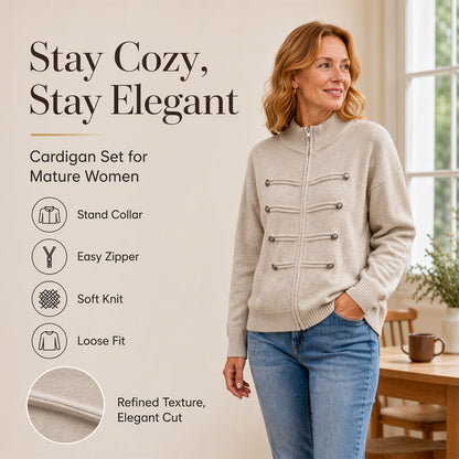 ⏳LAST DAY SALE ONLY￡25.50!🔥✨ Effortless Elegance | Women's Casual Double Zipper Sweater Jacket