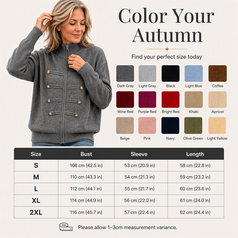 ⏳LAST DAY SALE ONLY￡25.50!🔥✨ Effortless Elegance | Women's Casual Double Zipper Sweater Jacket