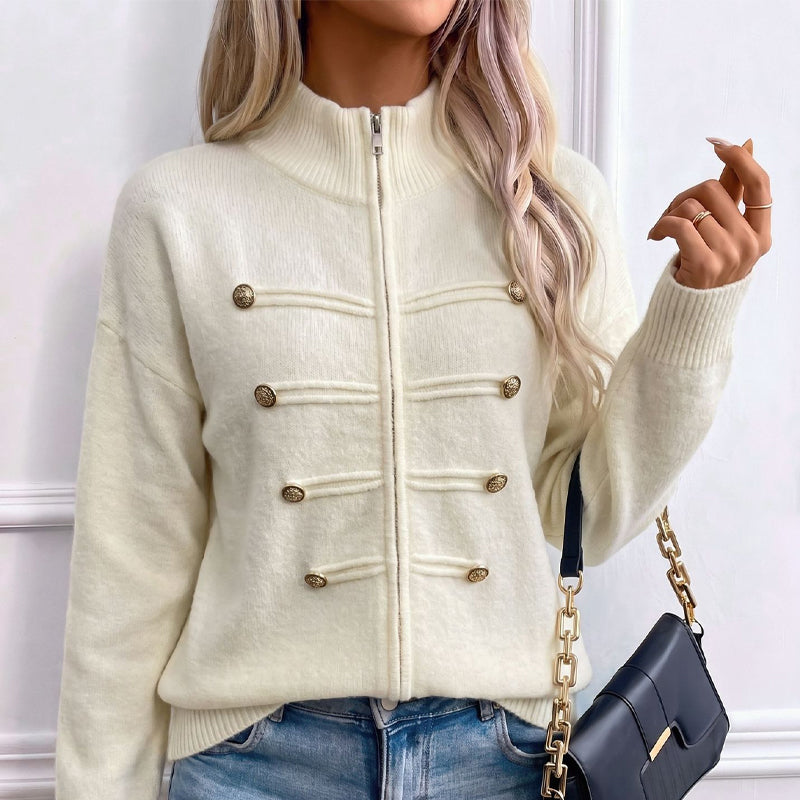⏳LAST DAY SALE ONLY￡25.50!🔥✨ Effortless Elegance | Women's Casual Double Zipper Sweater Jacket