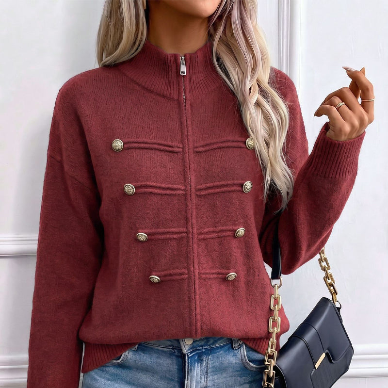 ⏳LAST DAY SALE ONLY￡25.50!🔥✨ Effortless Elegance | Women's Casual Double Zipper Sweater Jacket
