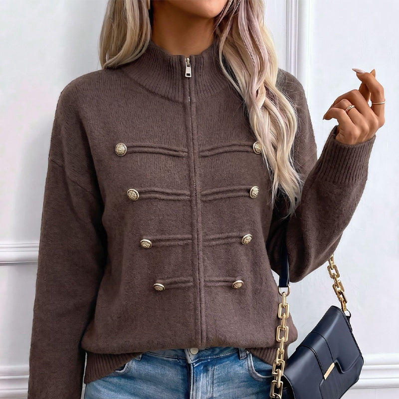 ⏳LAST DAY SALE ONLY￡25.50!🔥✨ Effortless Elegance | Women's Casual Double Zipper Sweater Jacket