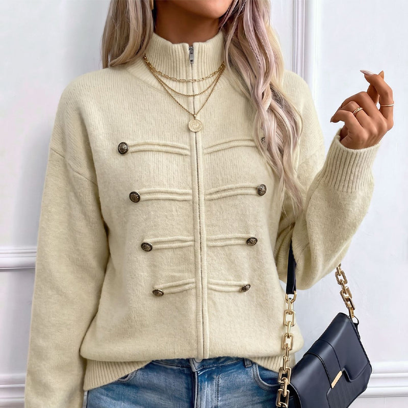 ⏳LAST DAY SALE ONLY￡25.50!🔥✨ Effortless Elegance | Women's Casual Double Zipper Sweater Jacket